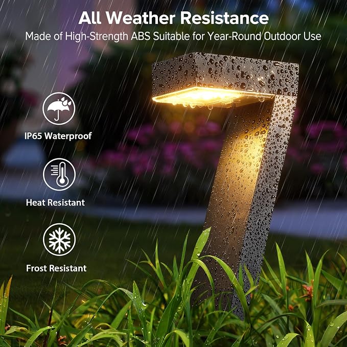 WdtPro Solar Lights Outdoor Pathway Lights, 6 Pack Upgraded Bright LED Outdoor - Image 6