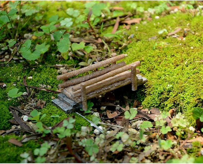 Top Collection Miniature Fairy Garden and Terrarium Wooden Bridge Figurine - Image 3