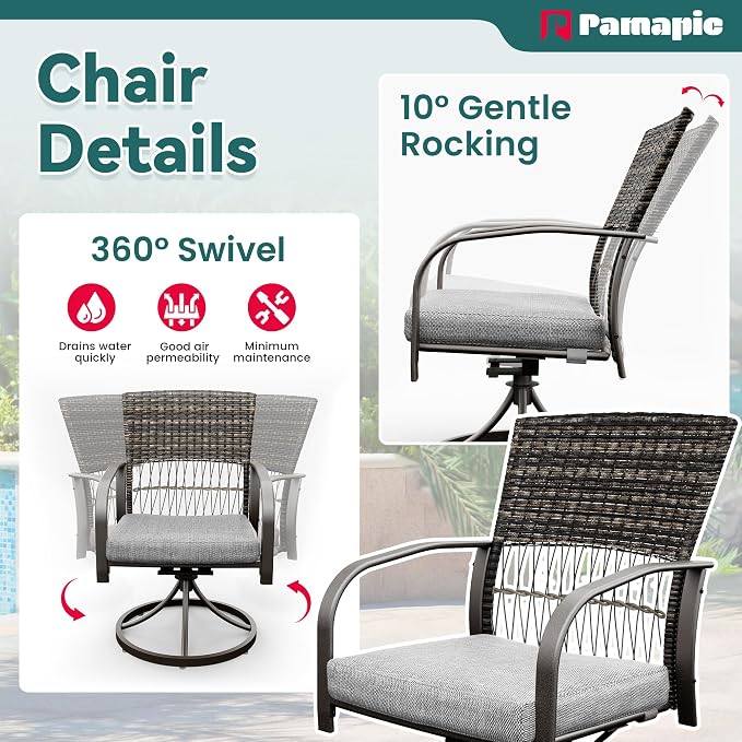 Pamapic 5-Piece Outdoor Dining Set - Image 4