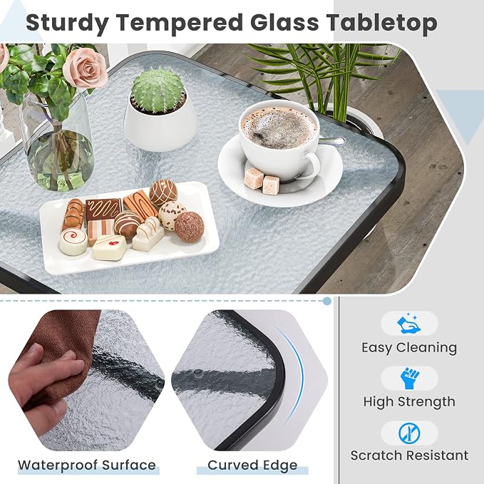 Tangkula Outdoor Side Table, 20 Inches Square End Table - Image 5