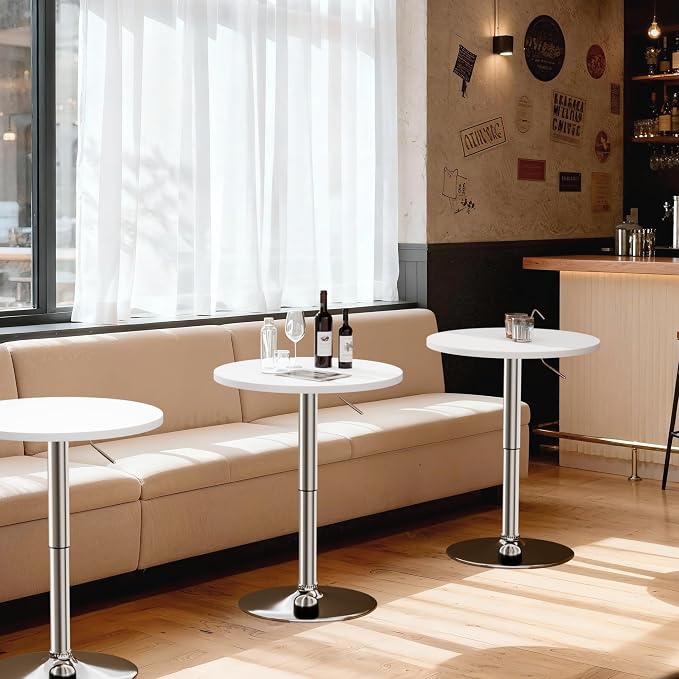 Shahoo Bar Table, Adjustable Height Pub Table 27.4-36 Inches, Cocktail Table - Image 7