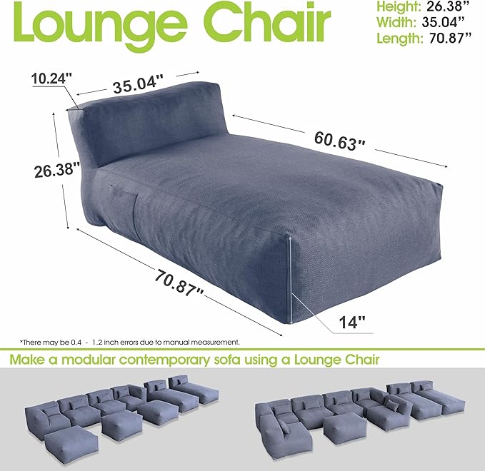 Outdoor Bean Bag Lounger Chair, Big Comfy Outdoor Daybed - Image 2