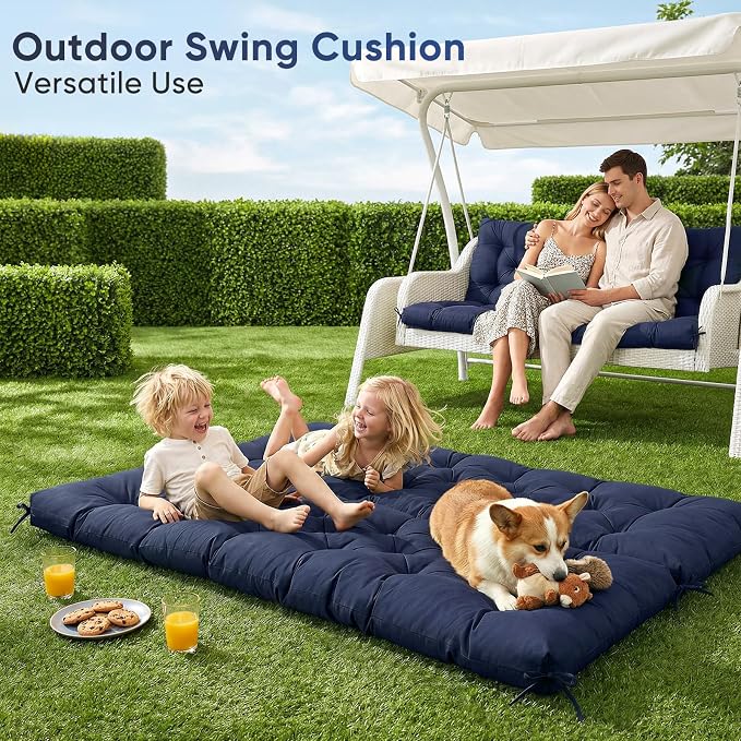 Porch Swing Cushions 60 Inch Waterproof, 2 3-Seater Replacement - Image 8
