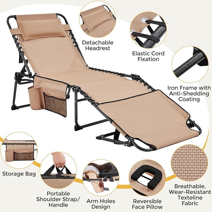 Yaheetech 26.4" Tanning Chair - Image 4