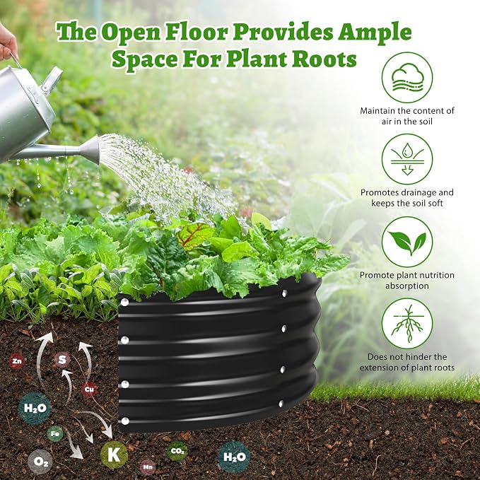 Oval Galvanized Planter Box, Metal Raised Garden Bed - Image 4