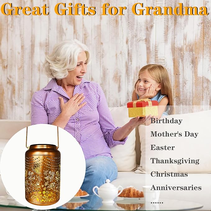 Gardering Birthday Gifts for Mom Grandma Women, Solar Butterfly & Rose Lanterns - Image 6