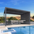 PURPLE LEAF Louvered Pergola 94AS 10' x 14' Outdoor Aluminum Pergola by PURPLELEAF