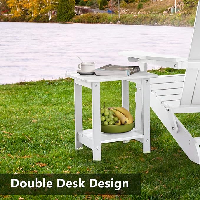 Double Adirondack Outdoor Side Table Weather Resistant, Patio Rectangular End - Image 6