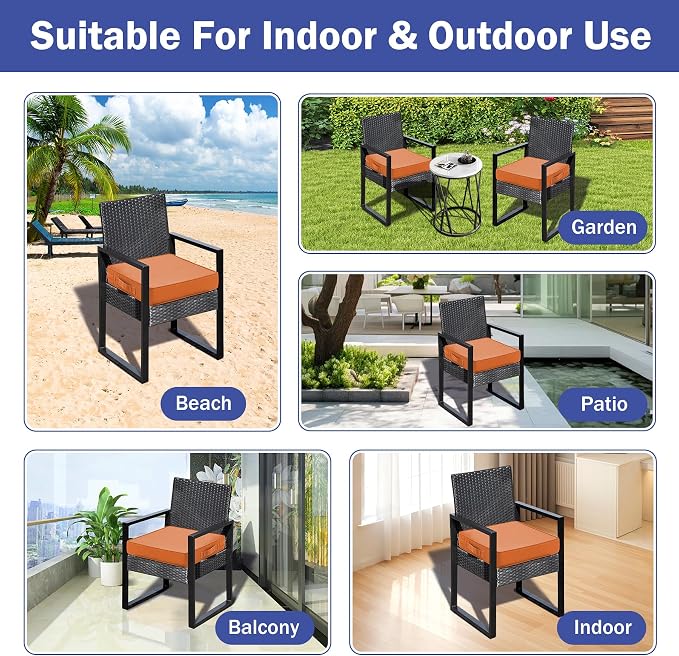 Patio Chair Cushions, 18.5" x 16" x 3" Outdoor Chair Cushions Set of 4 - Image 7