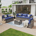 Aoxun 7 Piece Patio Furniture Set Wicker Rattan Patio Conversation Set Outdoor by Aoxun