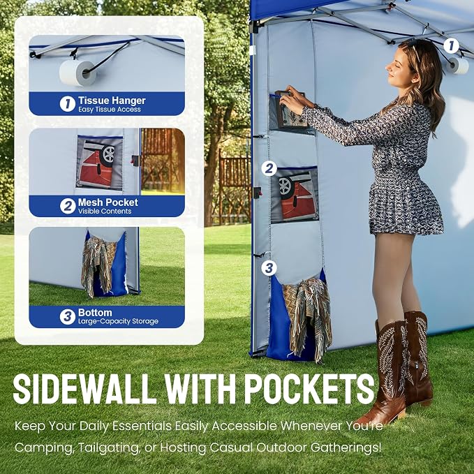 CROWN SHADES Canopy Tent, 10 x 10 Foot Portable Pop Up Outdoor Shelter - Image 4