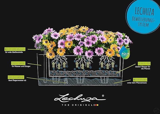 Lechuza BALCONERA Color 50 Nutmeg, Self-Watering Window Box, H7.5 L19.7 W7.5 in - Image 5