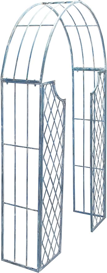 SAFAVIEH Outdoor Patio Furniture Collection – Jaida Mossy Blue Iron Garden Arbor - Image 5