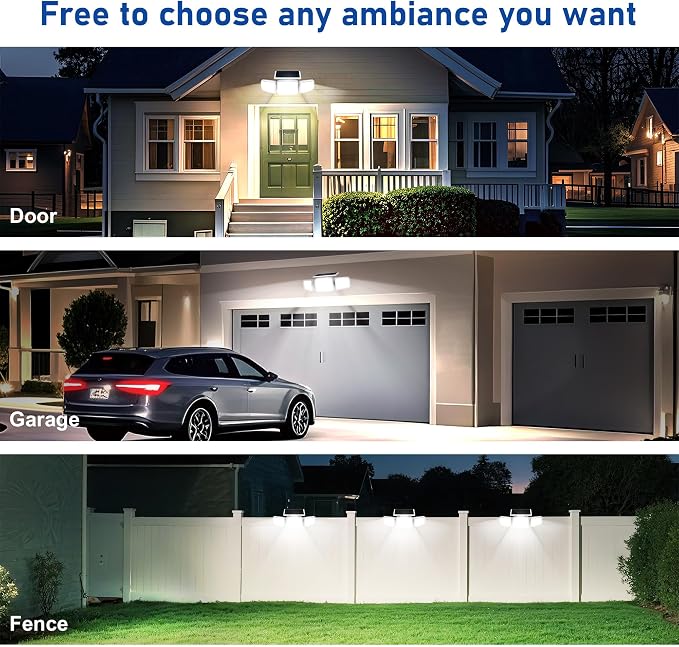 White Solar Security Light Outdoor Super Bright LED, Motion Sensor Solar Flood - Image 4