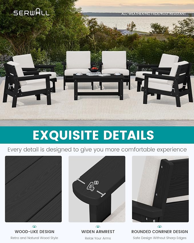 SERWALL Patio Conversation Sets, 7 Piece - Image 4