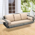 3-Person Hanging Porch Swing, Outdoor Wicker Hanging Swing Chair, 76inch Wicker by UTOASIS