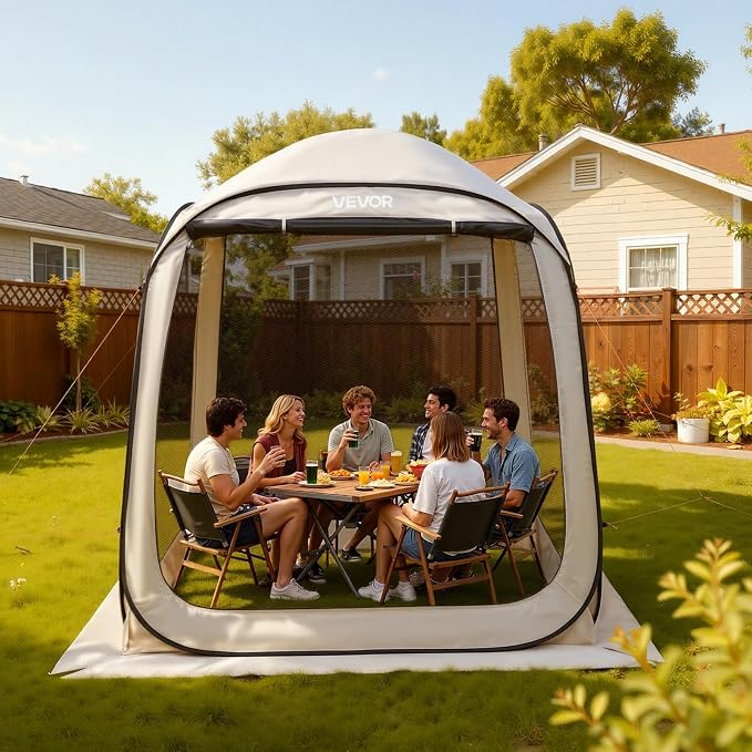 VEVOR 6 x 6 ft Pop up Screen House Tent, 4-6 Person Portable Screen Gazebo - Image 8