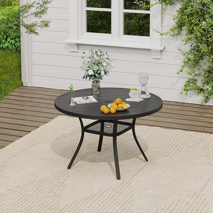 VICLLAX 40.6" Round Patio Table, Outdoor Dining Table - Image 2