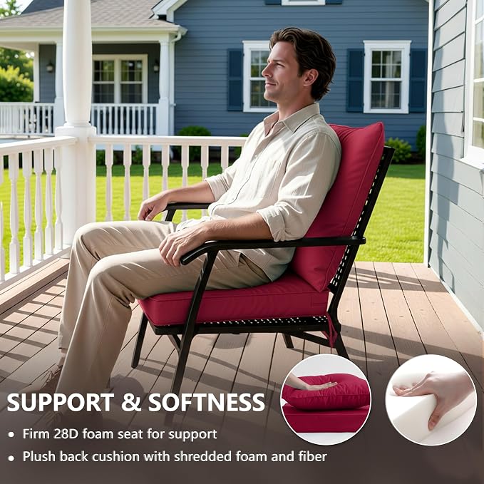24x24 Inch Outdoor Chair Cushions Set of 2, Patio Furniture Cushions - Image 4