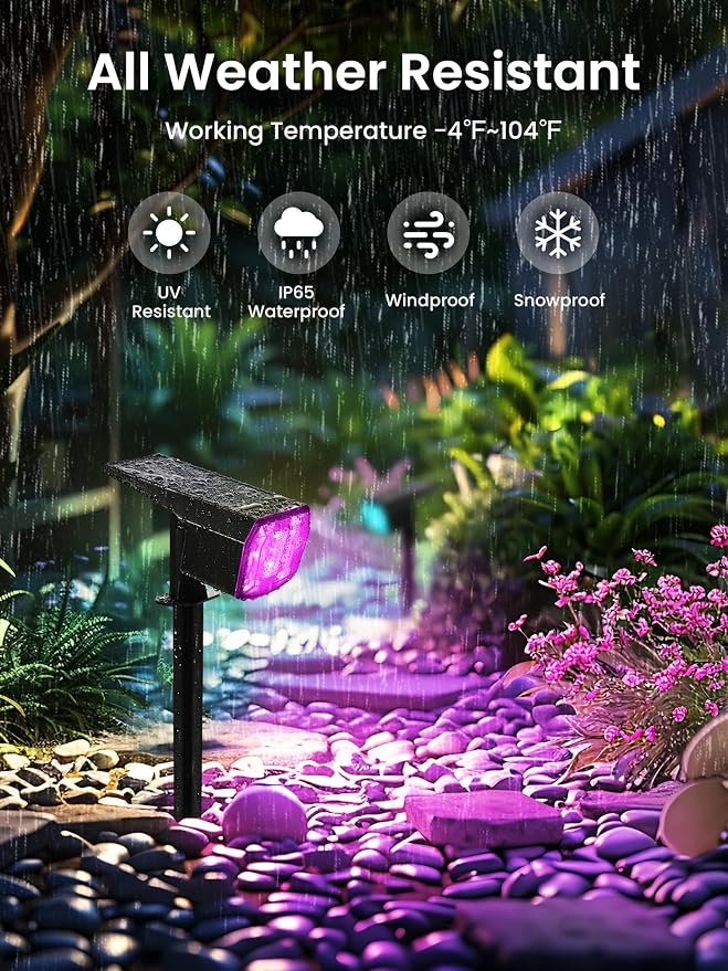 Solar Spot Lights Outdoor, 9 Lighting Modes RGB, Solar Lights Outdoor - Image 4