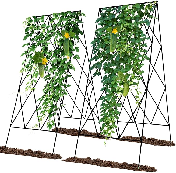 Cucumber Trellis 2 Pack, Foldable A-Frame Garden Trellis by UrGROWA