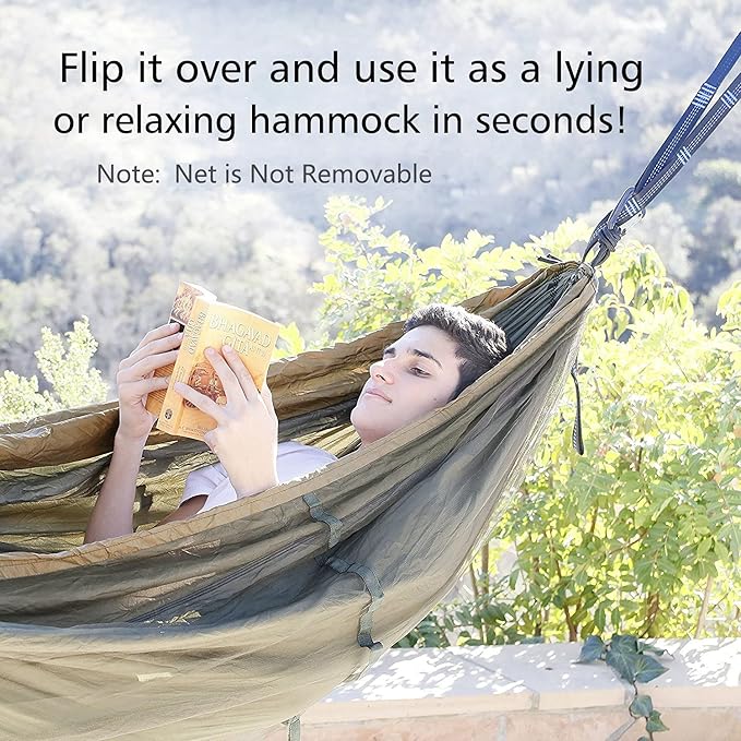 Sunyear Camping Hammock, Portable Single & Double Hammock - Image 6