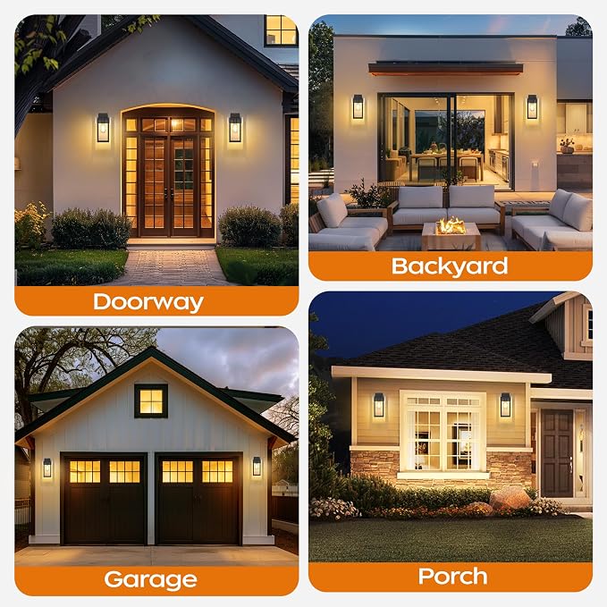 WIHTU 13in Dusk to Dawn Outdoor Lighting Fixtures, Exterior Front Porch Light - Image 8