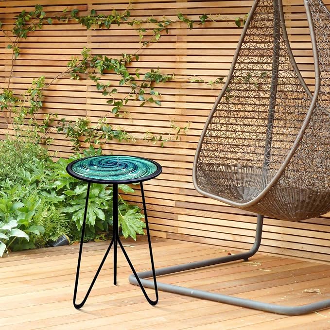 LIFFY Patio Side Table, Small Round End Table, Metal Side Table Outdoor - Image 6