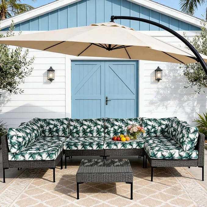 14Pcs Outdoor Cushion Covers Replacement Washable Waterproof UV w/Zipper - Image 7