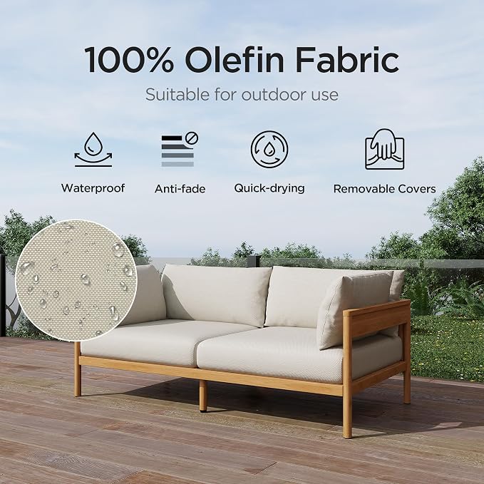 Acanva Modern Outdoor Patio Furniture Set, All-Weather Aluminium Conversation - Image 5