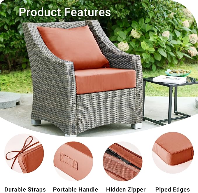 Outdoor Cushions for Patio Furniture, Outdoor Seat Cushion Set 24 x 24 x 4 Inch - Image 5