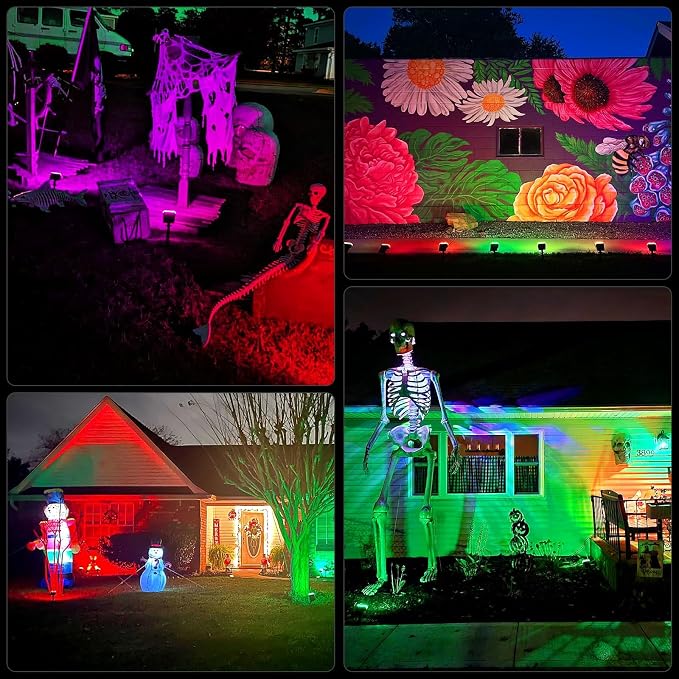 WELALO Solar Color Changing Spot Lights Outdoor, Waterproof Solar Halloween - Image 2