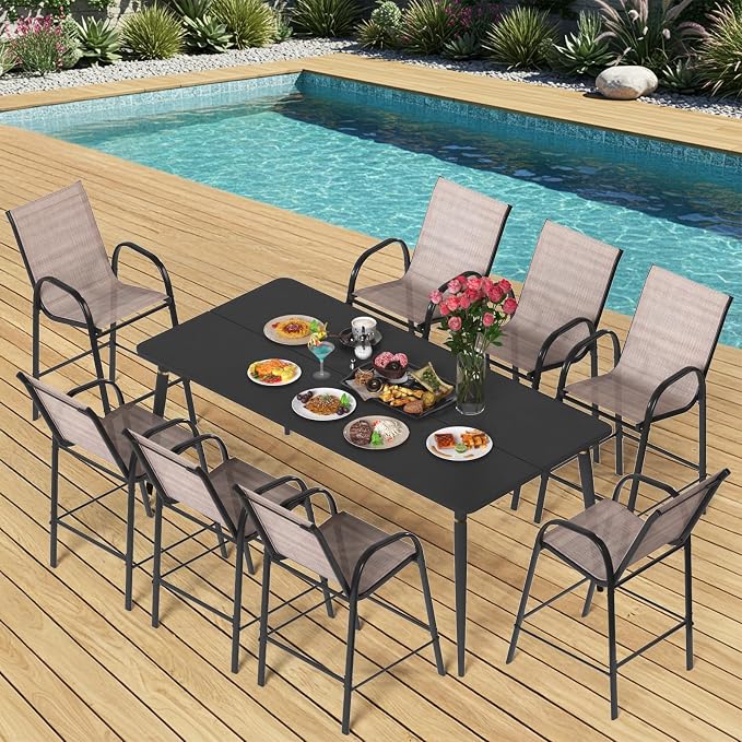 8-Piece Outdoor Bar Stool Set - Image 2