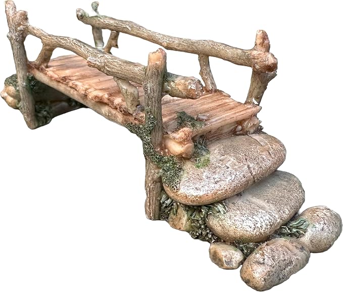 Fairy Garden Bridge, Stone and Log Design, 7.5" Wide by MokobohoHomeandPetProducts