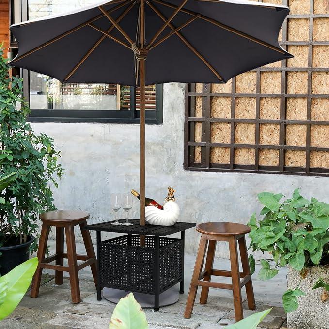 VINGLI Outdoor Side Table with Umbrella Hole 1.57" Umbrella Stand Table - Image 6