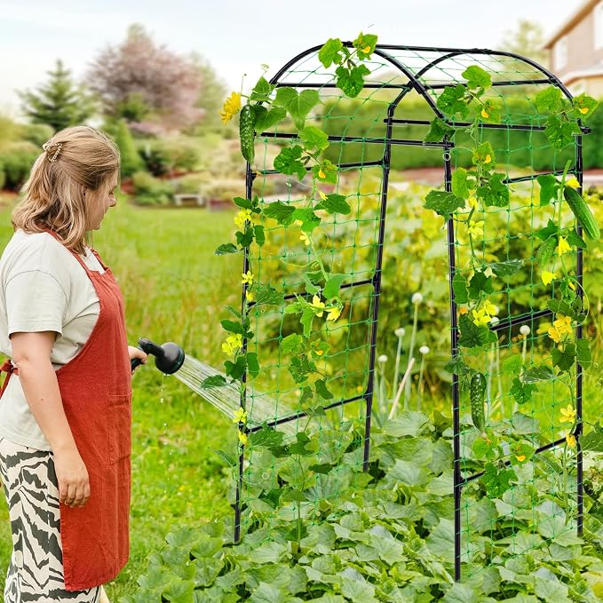 Garden Arch Cucumber Trellis for Climbing Plants Outdoor, 6.7ft Tall Archway - Image 6
