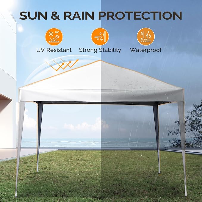 VINGLI 10x10 Pop Up Canopy Tent, Outdoor Tent Canopy Foldable Portable Canopies - Image 4