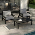 Patio Furniture Set with Washable Thick Gray Cushions, HDPE Outdoor Couch by PatioKingdom