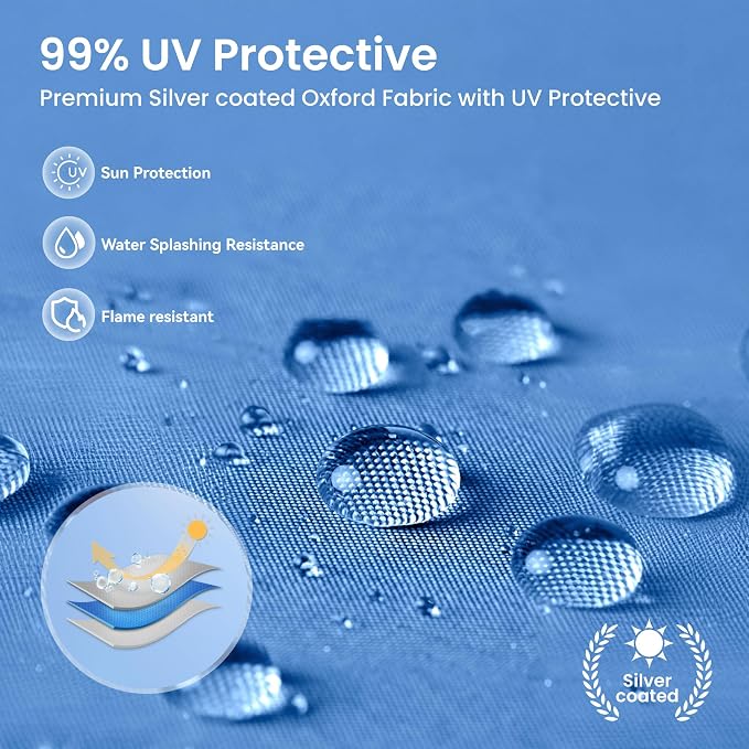 PHI VILLA 8x8ft Pop Up Canopy Tent Instant Portable Shelter One Push Tent Canopy - Image 9