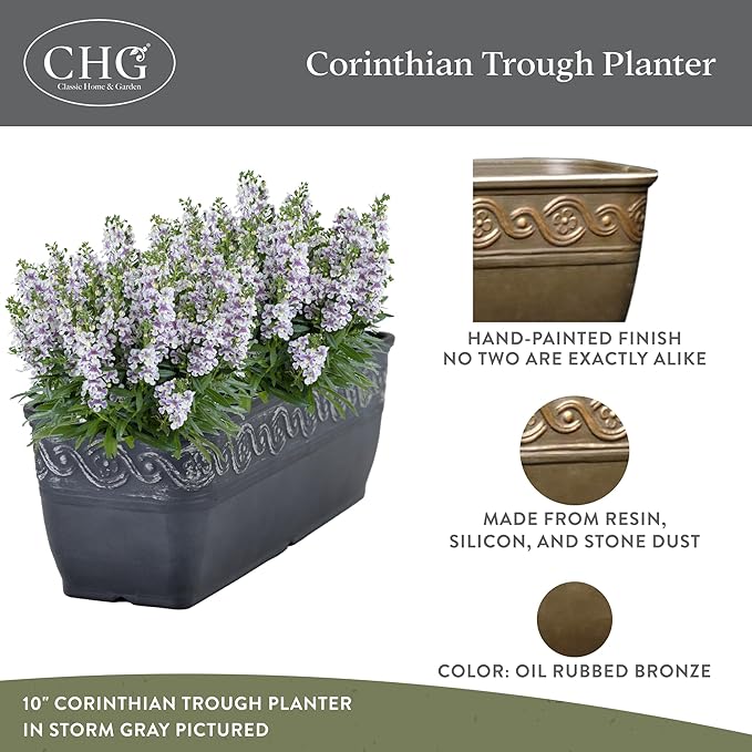 Classic Home and Garden Corinthian Trough Planter - Image 2