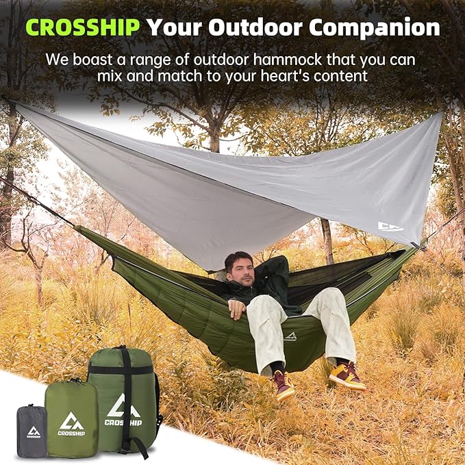 Camping Hammock with Mosquito Net, Underquilt & Rain Fly Tarp – 2 Person - Image 6