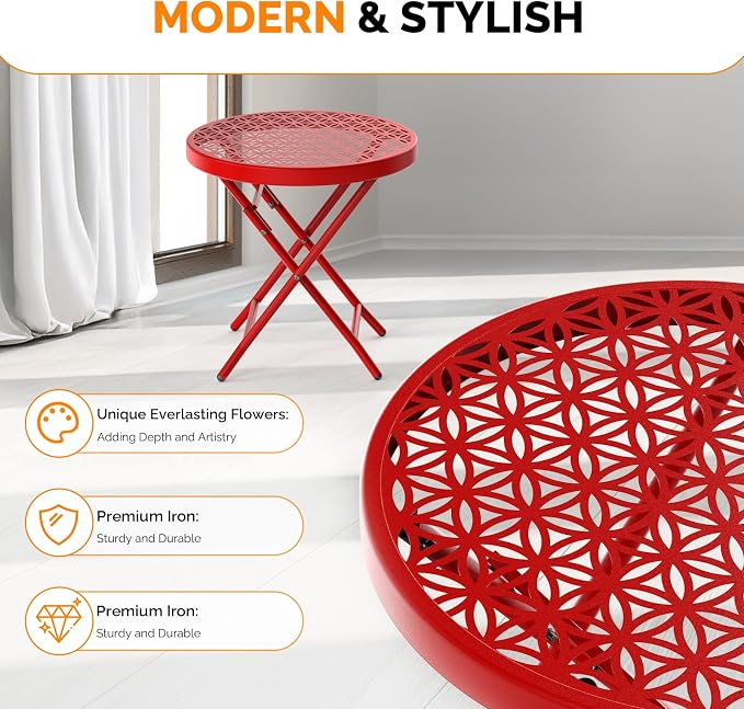 VINGLI Patio Folding Side Table, Small Outdoor Table - Image 4