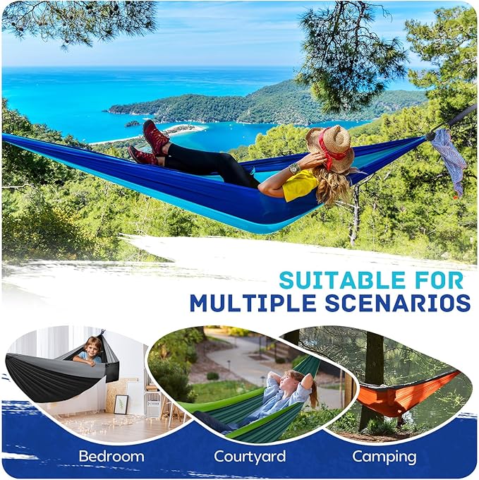 Camping Hammock Lightweight, Portable Hammocks Parachute Hammock - Image 7