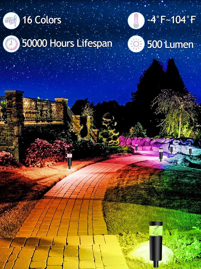 5W RGBW Low Voltage Landscape Pathway Lights - Image 2
