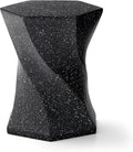 Glitzhome Outdoor Side Table, 17.75" H Decorative Garden Stool MGO Twist Faux by Glitzhome