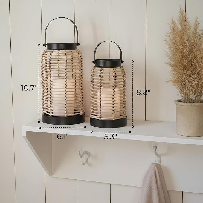 Natural Rattan Boho Lanterns - Image 5