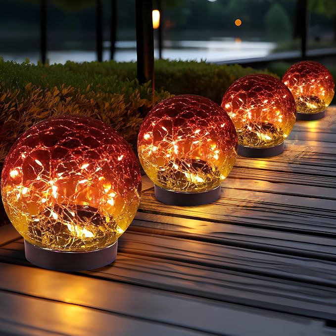 Solar Globe Lights Outdoor Waterproof by JKIMK