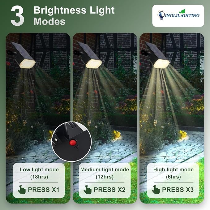 DINGLILIGHTING Waterproof Solar Lights Outdoor: IP65 Led Spot Light Decorations - Image 8