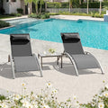 Domi Pool Lounge Chairs Set of 3, Adjustable Aluminum Outdoor Chaise Lounge by domioutdoorliving