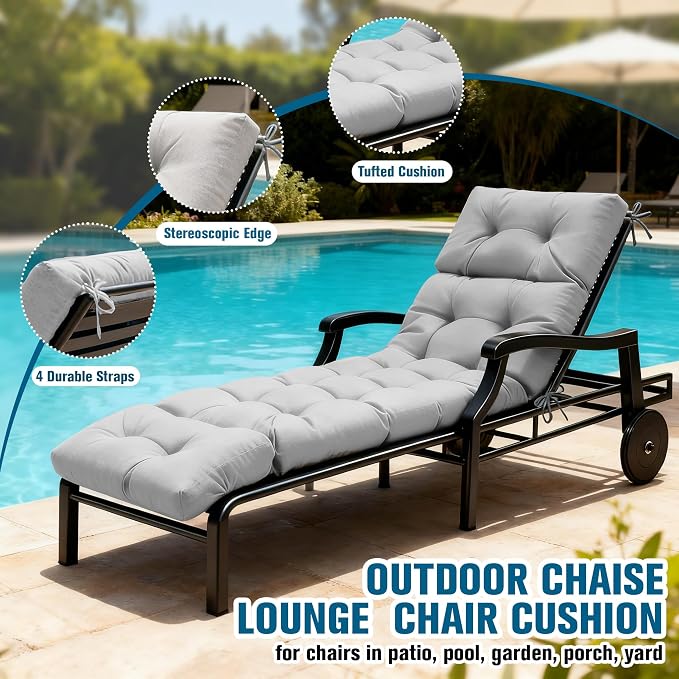 MTMR Chaise Lounge Cushion Outdoor, Non-Slip Chair Cushion - Image 6